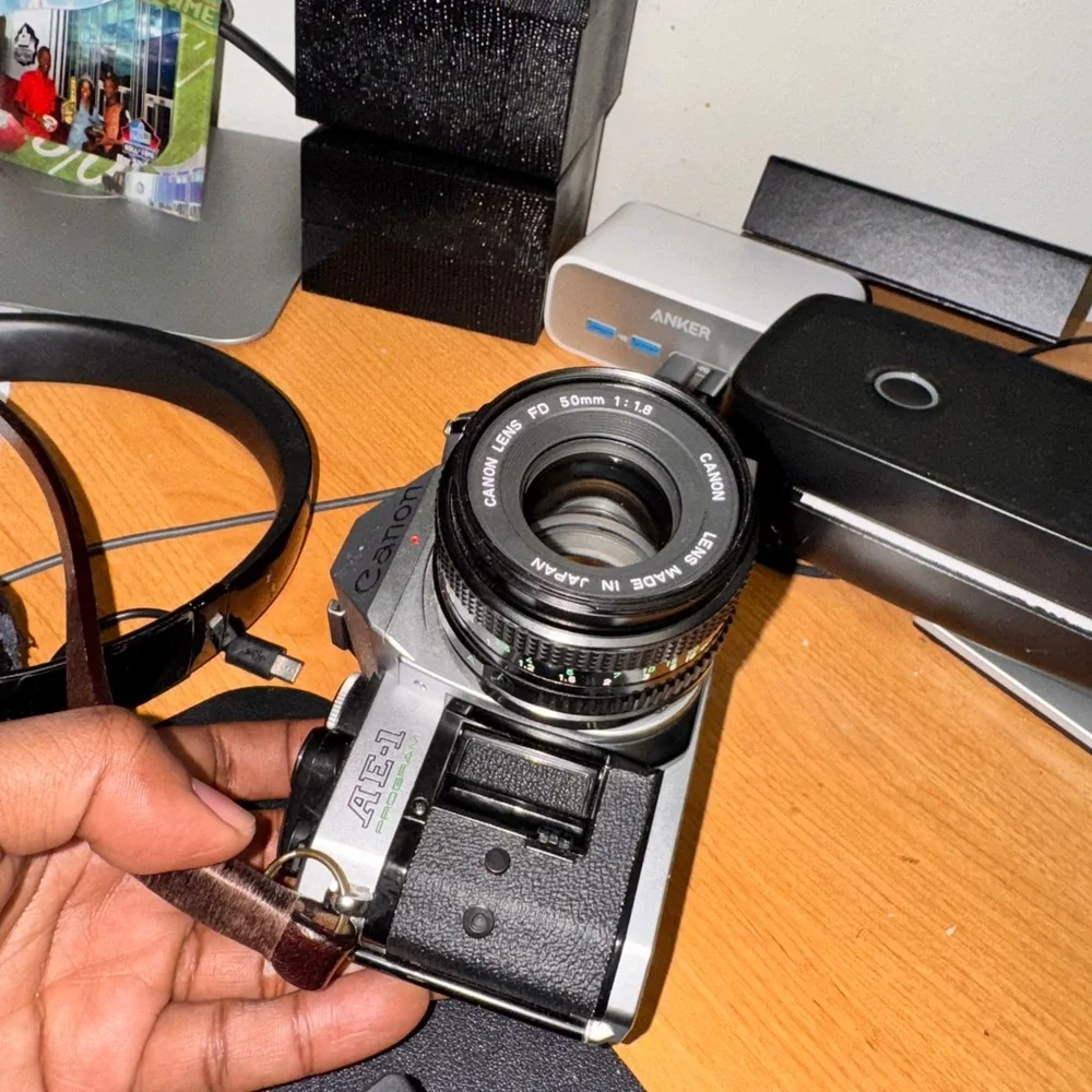 Canon Black and Silver Camera